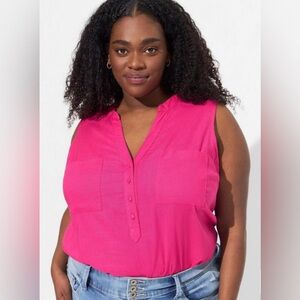 NWT Torrid Harper Linen Pullover Tank Women’s Size 5X Pink